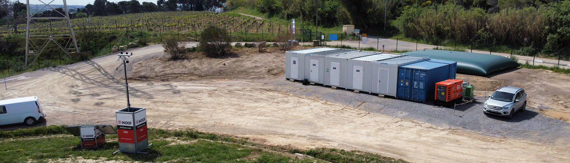 Chantier en construction, base vie à sécuriser