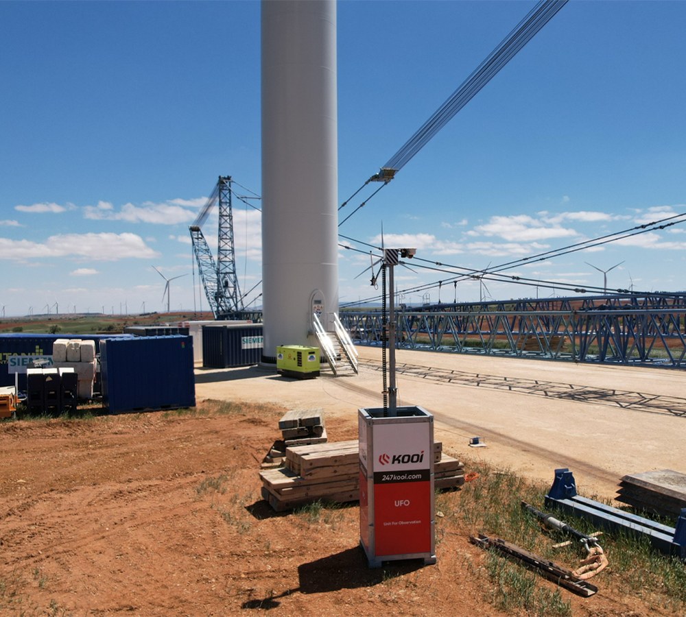 bouwterrein op windpark