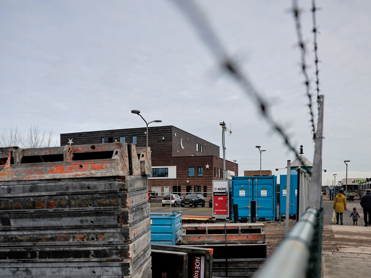 bouwplaats beveiligd met camera