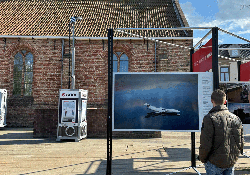 Camerabeveiliging op een tentoonstelling