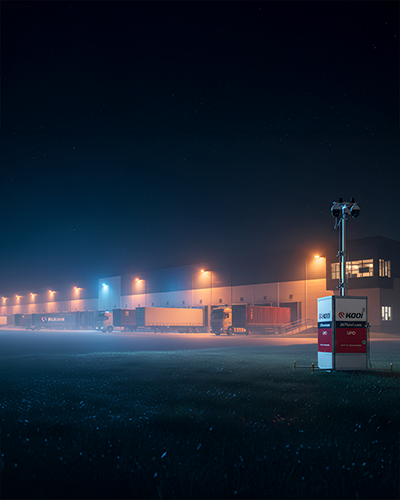 Camerabeveiliging bij een magazijn of logistieke locaties