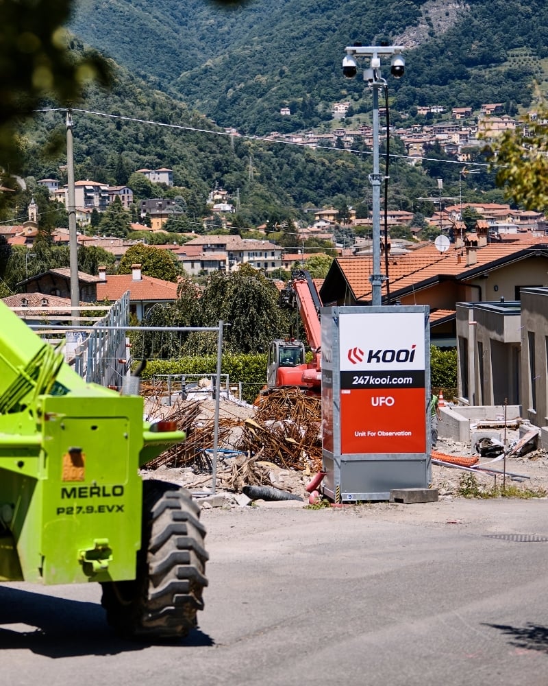 Cantiere edile protetto da un sistema di videosorveglianza mobile Kooi